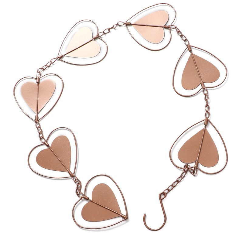 Metal Rain Chain Drainage Function Decorative Heart Shape Wind Chime