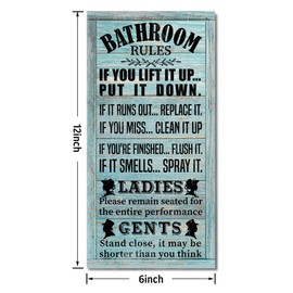 Rustic Bathroom Decor, Western Bathroom Decor, Funny Bathroom Signs Wall Decor, Bathroom Decor, Farmhouse Bathroom Decor, Country Bathroom Decor, Bathroom Signs, Bathroom Rules Wall Décor C1