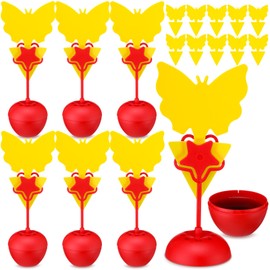 Qualirey 6 Pack Fruit Fly Trap for Indoors, Fruit Fly Killer with Yellow Sticky Traps, Easy to Use & Safe Food-Based Gnat Catcher for Home Kitchen (Not Include Lure Refill Liquid)