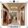Wagon Wheel Chandelier Gold 10-Light Farmhouse Pendant Light Wood Grain