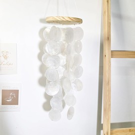 SYSUII Wind Chime Boho Decorative Shell Dream Catcher Mother of Pearl Wind Chimes Garden Decoration 60 x 40 x 13 cm Capiz Shell Chain Garland Hanging Decoration for Windows or Decoration Living Room