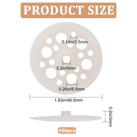 GORGECRAFT Pack of 100 Plastic Washers Load Distributing Polypropylene Washers Ceiling Washers for Fixing Support Foam Plate Load Distribution for Screws Nails 46.5 mm