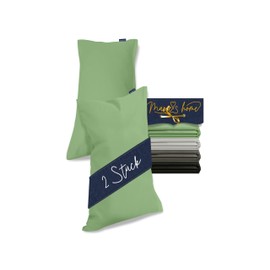 Marie´s Home Pack of 2 Pillowcases 40 x 80 cm Pillowcase 1613.2353, Sage