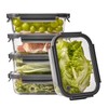 Spreccio Glass Food Storage Containers with Lids, 5 Pack of
