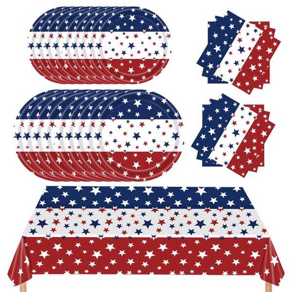 American Flag Patriotic Party Decorations 4th of July Party Tableware
