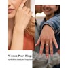 Vesitim Women Pearl Rings for Women Infinity Ring Gold/Rhodium Plated