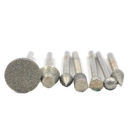 Diamond Grinding Bits Set - 50 Pieces Diamond Coated Rotary Burr, 1/8 Inch Shank Rotary Tool Accessories for Stone Metal Carving Polishing Engraving, #120
