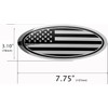 7.75 inch Tailgate Overlay Aluminum Oval American Black Flag Emblem