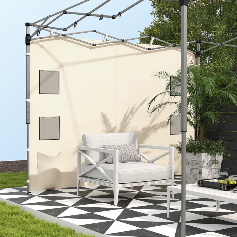 Outsunny Gazebo Side Panel, Canopy Sidewall Panel with 4 Mesh