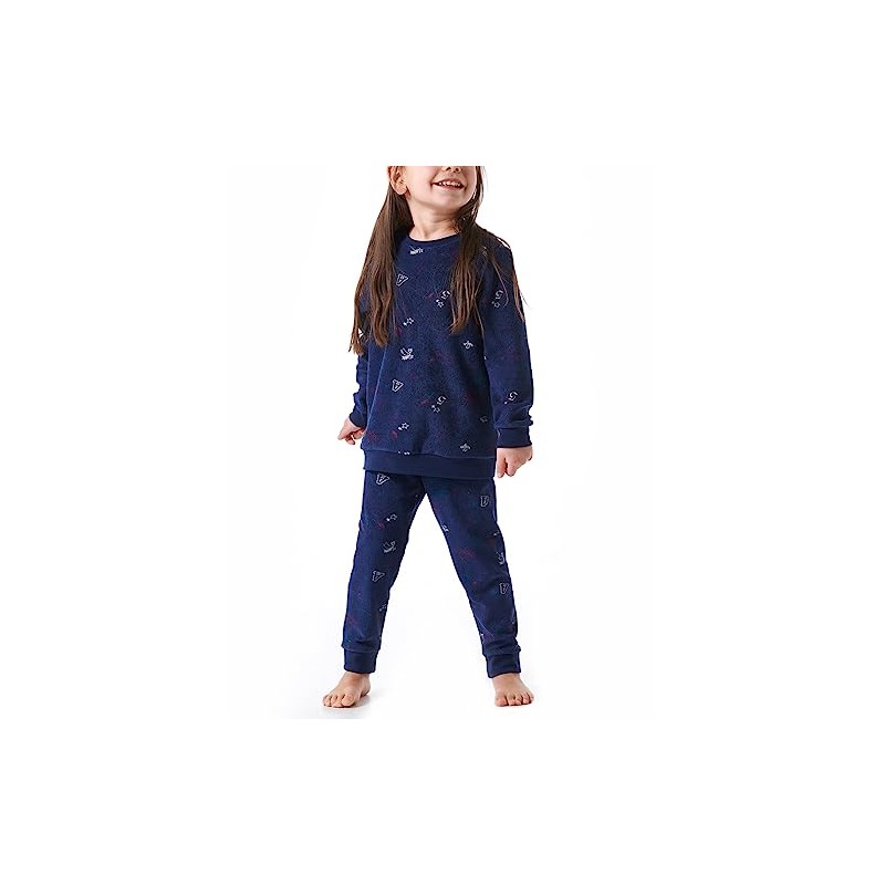 Schiesser Girls' Pyjamas Set, Warm Qualities, Terry Cloth, Fleece, Interlock,