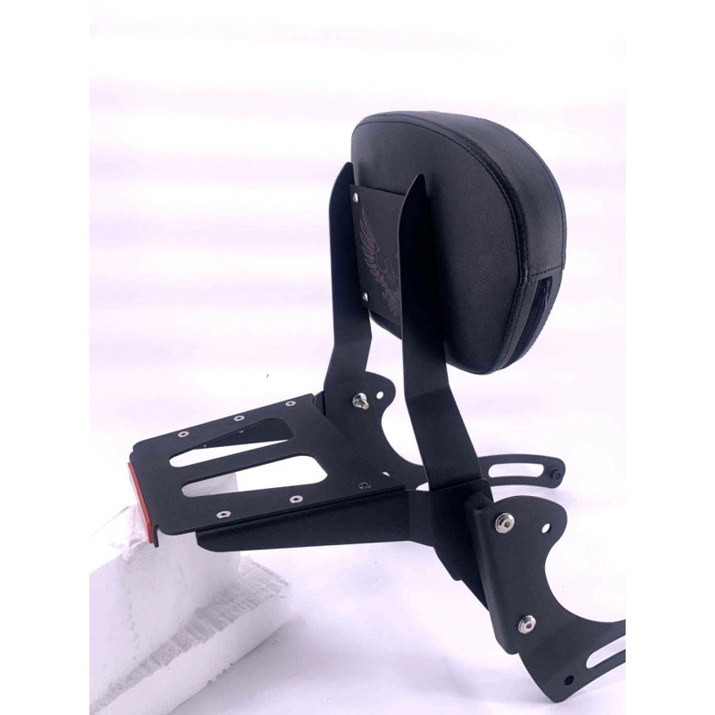 JMei BLACK Sissy Bar Backrest with Luggage Rack For Kawasaki