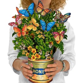 Pop Up Greeting Card,Butterflies & Buttercups,12 Inch Life Sized Forever Flower Bouquet 3D Pop Up Cards gifts for Birthday,Get Well,Thank You,Anniversary,Thanksgiving Cards(Blank Notecard & Envelope)