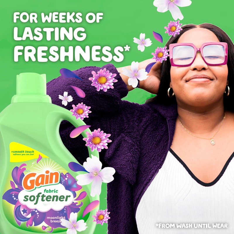 Gain Liquid Fabric Conditioner, Moonlight Breeze Fabric Softener, 190 loads,