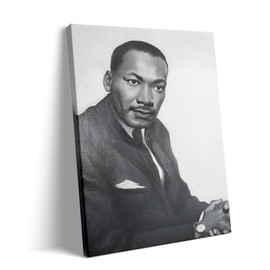 GUN SUPPLIES OUTLET LLC Martin Luther King Canvas Wall Art Decor - Black and White Portrait of Dr. King Inspirational Leadership Artwork for Living Room, Office or Classroom Wall Decoration 8X10 inch