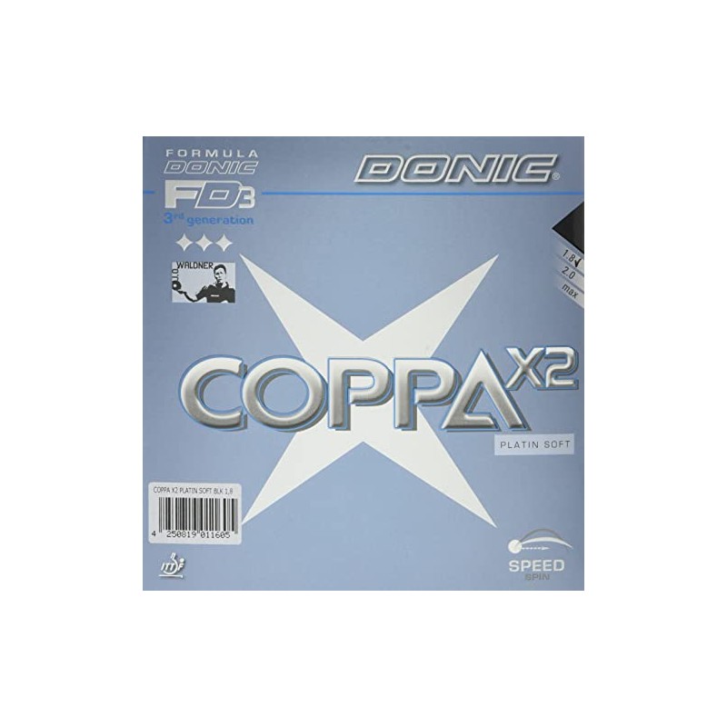 DONIC(ドニック) 卓球 コッパ X2 裏ソフトラバー ブラック 1.8 AL053