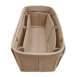 LEXSION Felt Purse Organizer Insert Bag organizer Multi Pocket Bag in Bag Organizer For Tote & Handbag Shaper 8008 Beige M