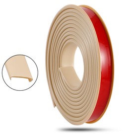 20 ft Flexible Veneer Edge Banding Edge Guards U-Shape Edge Banding Trim for Furniture, Tables, Cabinets,3/8“ Peel and Stick TPE,Brown