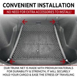 Floor Style Automotive Elastic Trunk Mesh Cargo Net for Honda Civic LX EX-L Touring 2022-2025 - Premium Trunk Organizer and Storage - Luggage Net for Hatchback - Car Organizer for Honda Civic