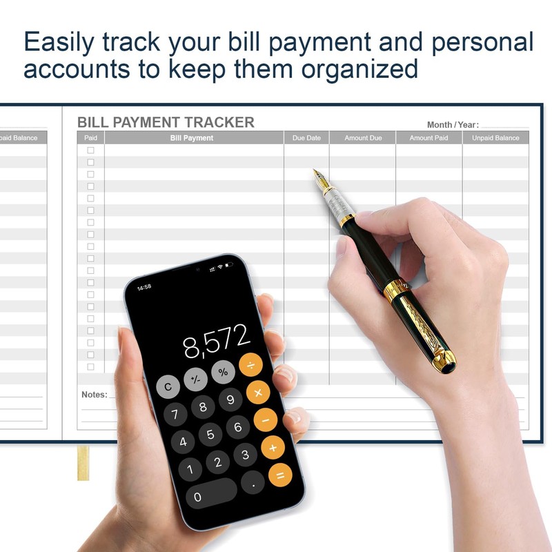 Bill Tracker Notebook - Monthly Bill Organizer & Planner for