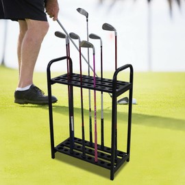 YIYIBYUS Metal 27 Clubs Holder Organizers - Golf Clubs Display Rack Golf Club Display Stand, Golf Club Organizer Shelf Golf Club Display Stand Rack Durable Metal Golf Club Holder Shelf