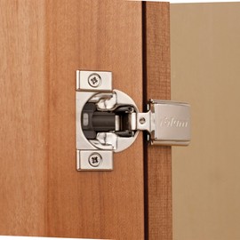Blum Compact BLUMOTION Hinge (5 Pack), 1/2" Overlay, 105° Opening Angle, Steel, Integrated Soft-Close Hinges for Face Frame Cabinets