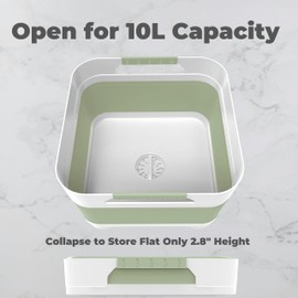 GIMWA Wash Basin for Baby Bottles, Versatile Wash Tub for Kitchen, RV, Outdoor Camping Sink, Sturdy Bottle Tub Easy to Clean (Green)