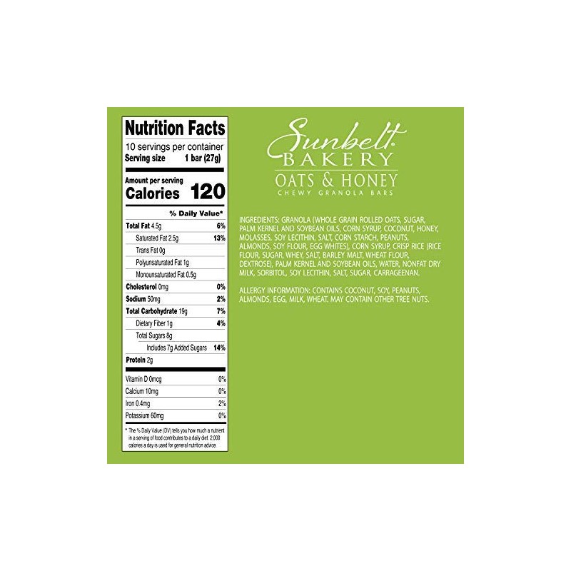 Sunbelt Bakery Oats & Honey Chewy Granola Bars, 50-1.0 OZ