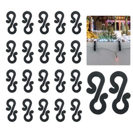Cfythyab 150PCS Black Mini Gutter Hanging Hooks for Christmas Light Xmas Icicle Fairy String, S Shape Hanging Hooks