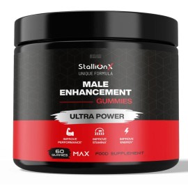 Stallion X, 60 gomitas, admite rendimiento, porción máxima, aumenta la resistencia