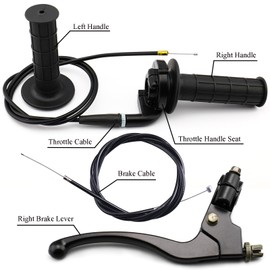 HSXWJ Left -Right Brake Lever/Left -Right Hand Grip/Throttle Cable/Brake Cable Kits Compatible with XR80 XR100 CRF70 CRF80 CRF100 5.5hp 6.5hp Mb165 Mb200 196cc 200cc Pit Dirt Motor Bike Mini Bike