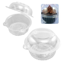 Individual Cupcake Boxes 100Pcs Plastic Container with Lid | Dessert Containers with Lids – Individual Cupcake Containers for Cupcakes & Muffin Storage Container - Plastic Cupcake Holder with Lid