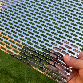Perforated Metal Sheets 16"x10" 19 Gauge Expanded Metal Mesh Opening Oblong Holes 0.2x0.8inch(About 5x20mm) Perforated Stainless Steel Sheet 304 Stainless Steel Mesh Screen Panel