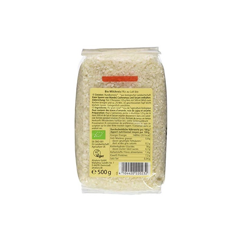 Alnatura Organic rice pudding, 500 g