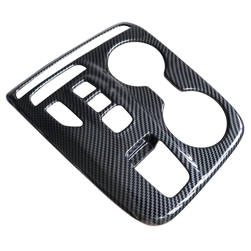 Carbon Fiber Style Car Gear Shift Knob Console Panel Cover