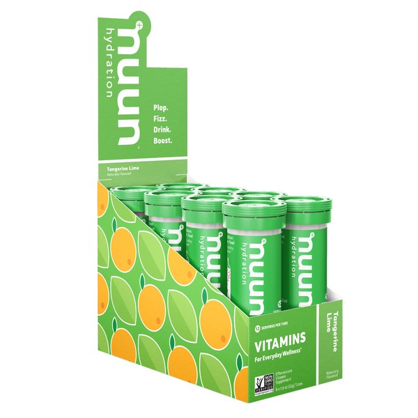 Nuun Hydration Vitamins Electrolyte Tablets + Vitamins, Tangerine Lime, 8