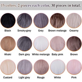 SIQUK 30 Pieces Faux Fur Pom Pom DIY Fluffy Balls With Elastic Loop for Hats, Keychains, Scarves, Gloves, Bags Accessories - 15 Soft Colours