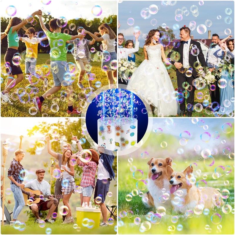 Babuloo Fireworks Bubble Machine, Automatic Bubble Making Machine for Kids