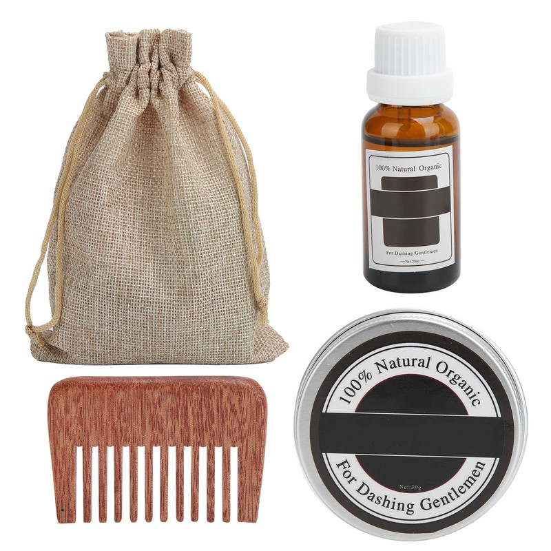 LANTHOME Men Beard Grooming Kit Mustache Beard Nourishing Styling Oil