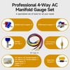 BACOENG AC R1234YF Gauge Set, Automotive 4 Way R1234yf Refrigerant