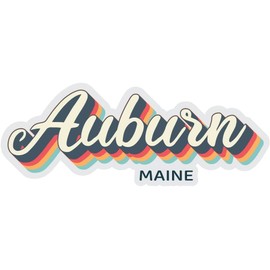Auburn Maine Souvenir 4-Inch Vinyl Decal Sticker 3D Design 4-Inch|Sticker