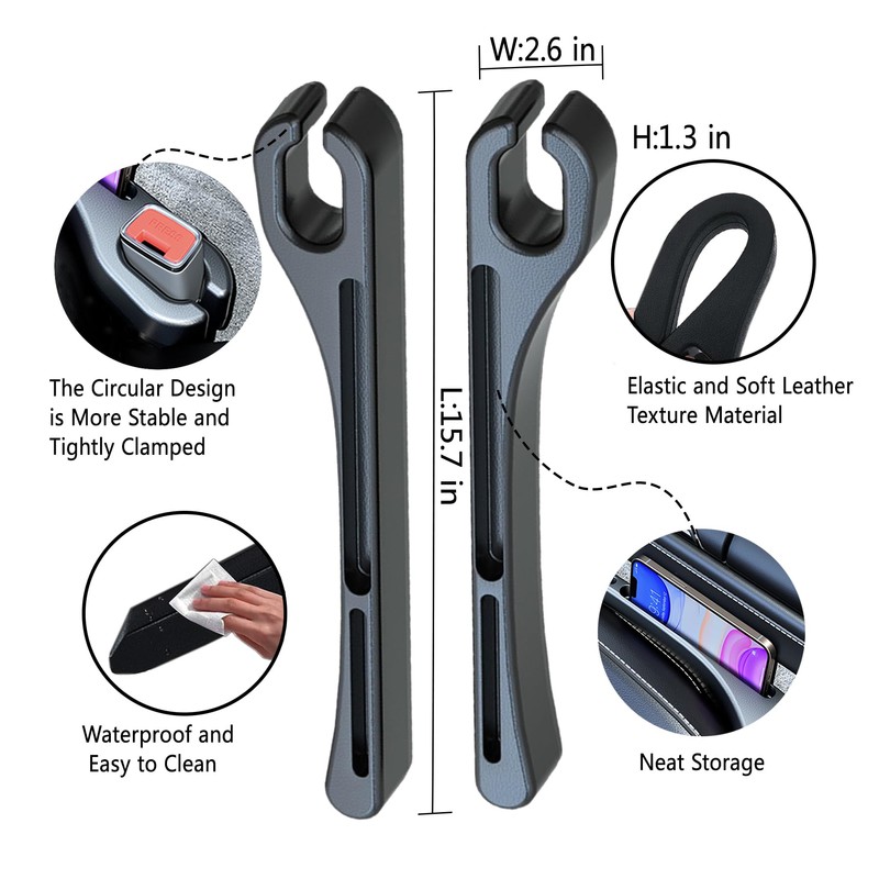 Fosdonge Upgraded Car Seat Gap Filler 2 Pack，Car Gap Filler