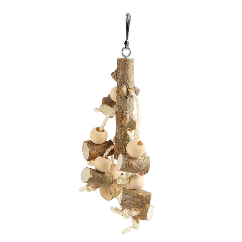 Bird Chewing Toys Hanging Natural Wood Parrot Swing Chewing Toys