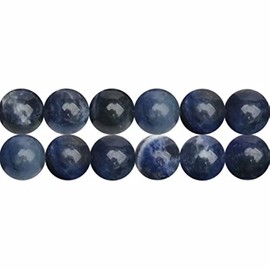 Beads for Jewelry Making Natural Blue Sodalite Semi Precious Stone Smooth Round 6mm Beads APX 60 Pcs
