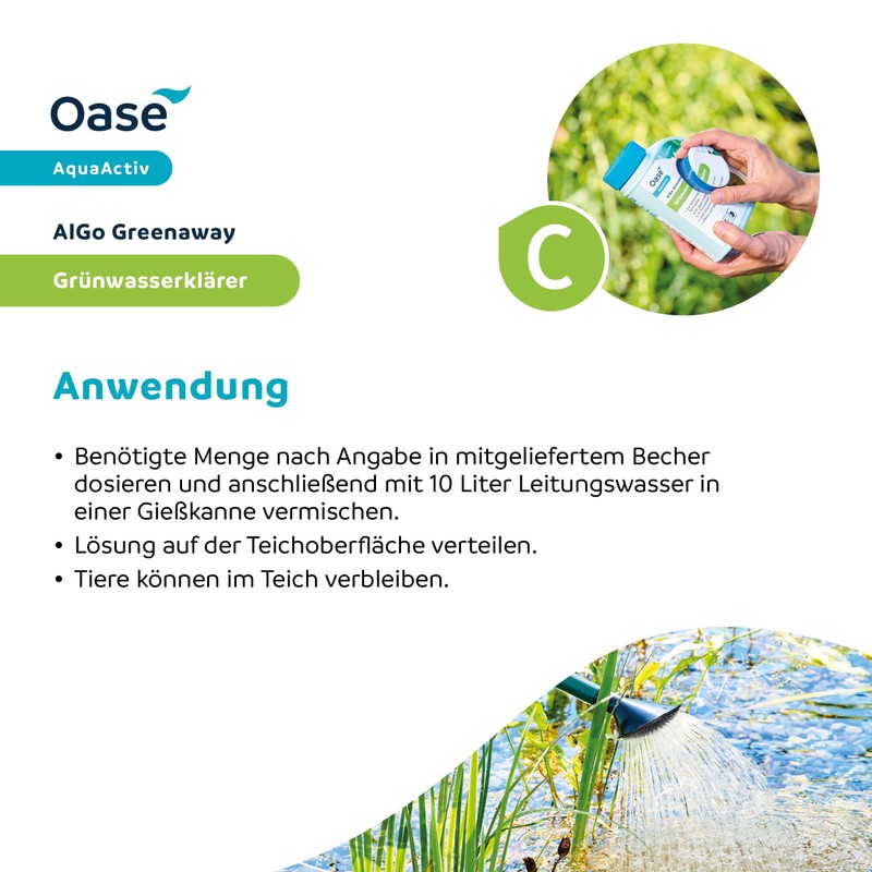 OASIS Water Treatment Aqua Activ Algo Greenaway 500 ml, silver