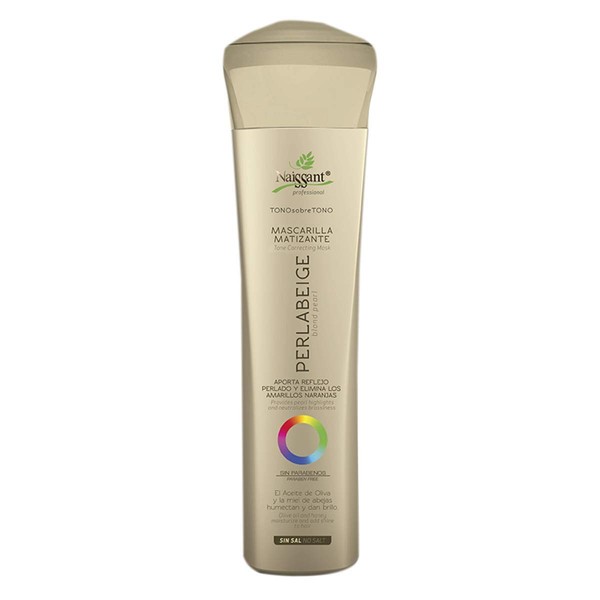 naissant Professional Hair Treatment Mask. Color Depositing, Color Intensifier and Tone Correcting Highlights. Without Salt, Paraben and Ammonia. (Blond Pearl, Perla Beige)