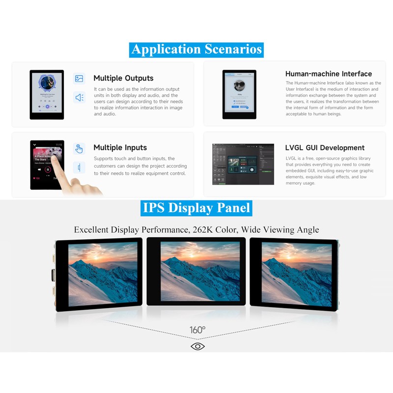 RP2350 2.8inch Capacitive Touch Display Development Board, 240x320, IPS LCD