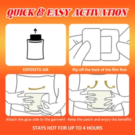 Hand Warmers，Long-Lasting Heat Therapy Patches，Ultra-Thin Discreet Design,Deep Penetrating Warmth,Odorless & Skin-Friendly, Up to 4 Hours Comfort，Fits Under Clothing