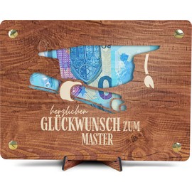 Master Geschenk - XL Geldgeschenk aus Holz inkl. Ständer | Master - Geschenke Zum Masterabschluss, Master Abschluss, Master Abschluss Geschenk, Masterabschluss Geschenk,