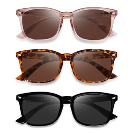 OPTOFENDY Reader Sunglasses for Women Men, Full Lens Outdoor Reading Sunglasses with Spring Hinge, UV400 Protection, 1.5