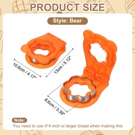 uxcell Crustless Sandwich Cutter, Flower Shape Uncrustable Sandwich Maker Sealer Press Bread Cookie Cutter and Sealer for DIY Breakfast Lunch Afternoon Tea (Orange)